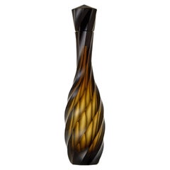 Crystal Creative Tornado Hand-Cut Crystal Glass Carafe, Smoke