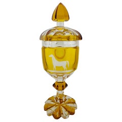 Crystal Cup Horse with Lid 19th Century