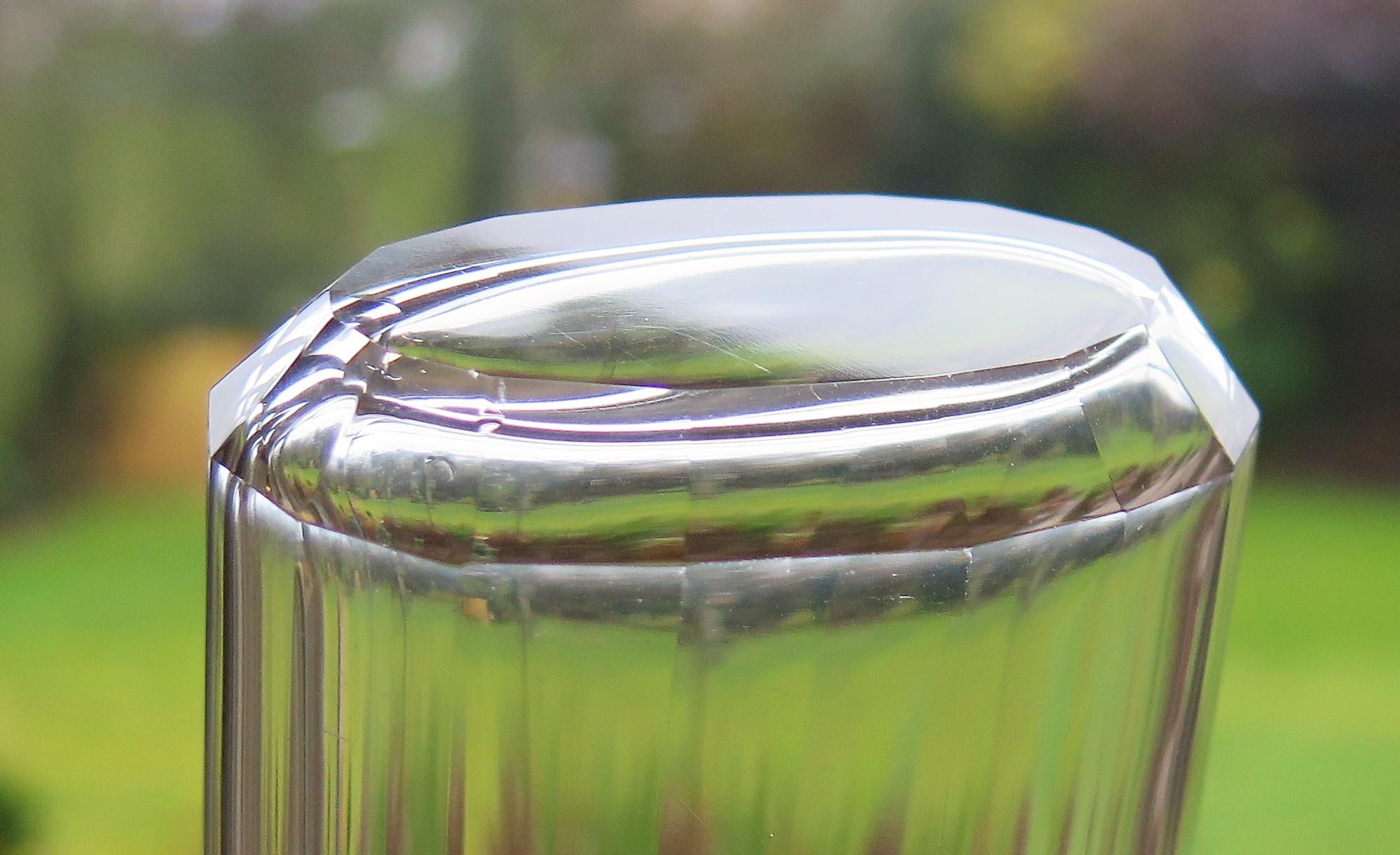 Kristallglasflasche oder -krug Jugendstil Silberdeckel von C J Fox Chester:: 1897 11
