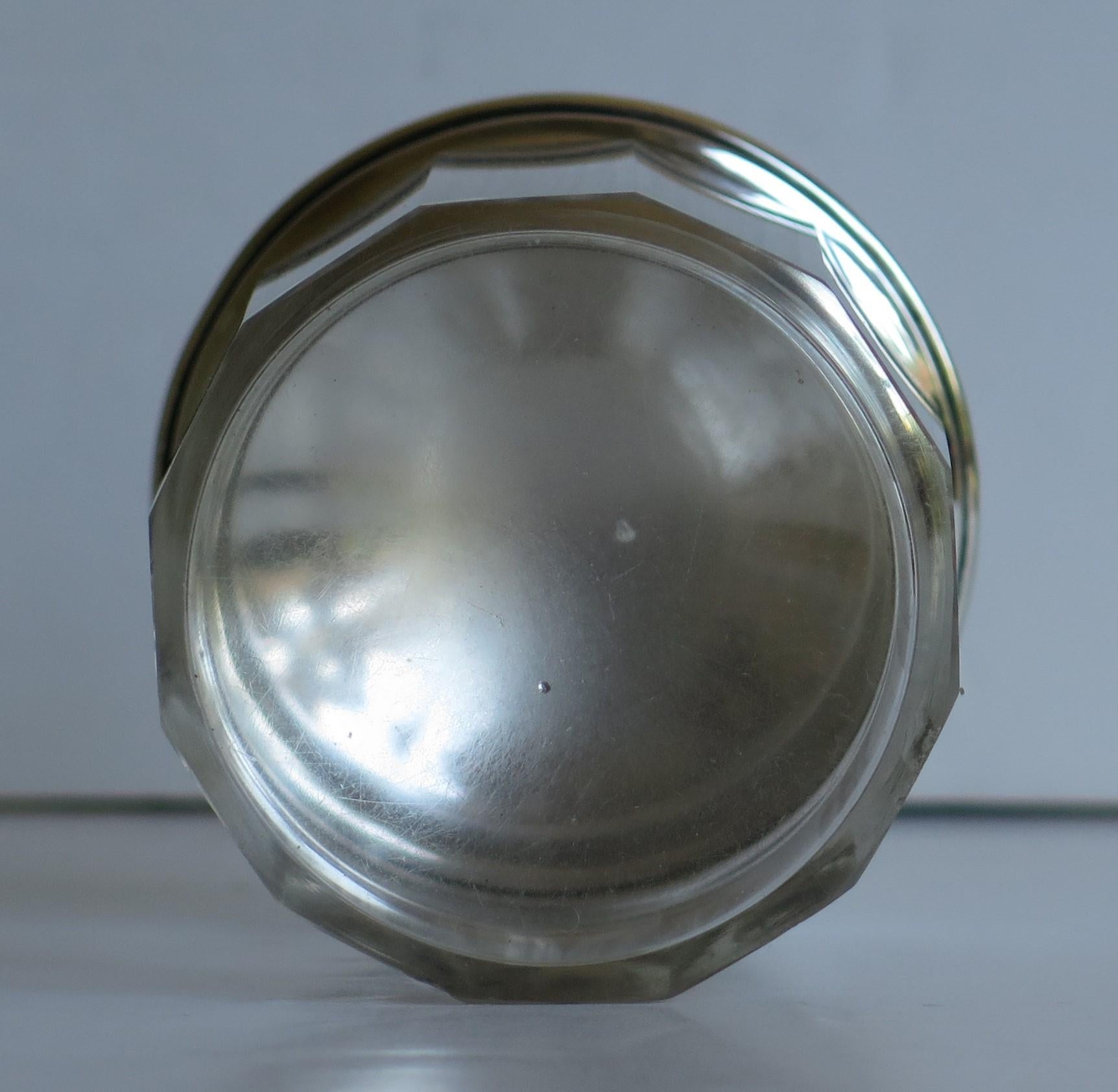 Crystal Cut Glass Jar with Sterling Silver Top by Owen Williams, Chester, 1922 6