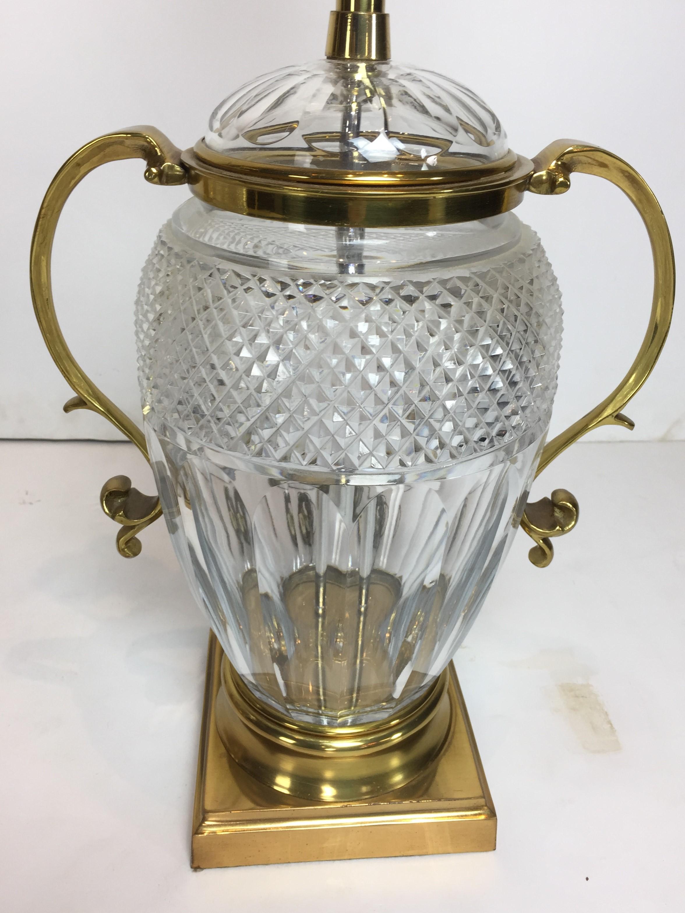 Mid-20th Century Crystal Cut Glass Table Lamps by Marbro