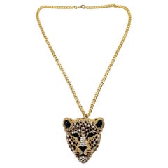 Crystal Cut Out Leopard Pendant 2000s