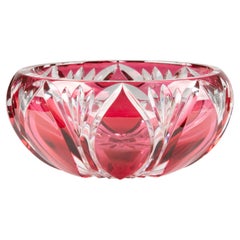 Crystal Cut Red Bowl by Val Saint Lambert