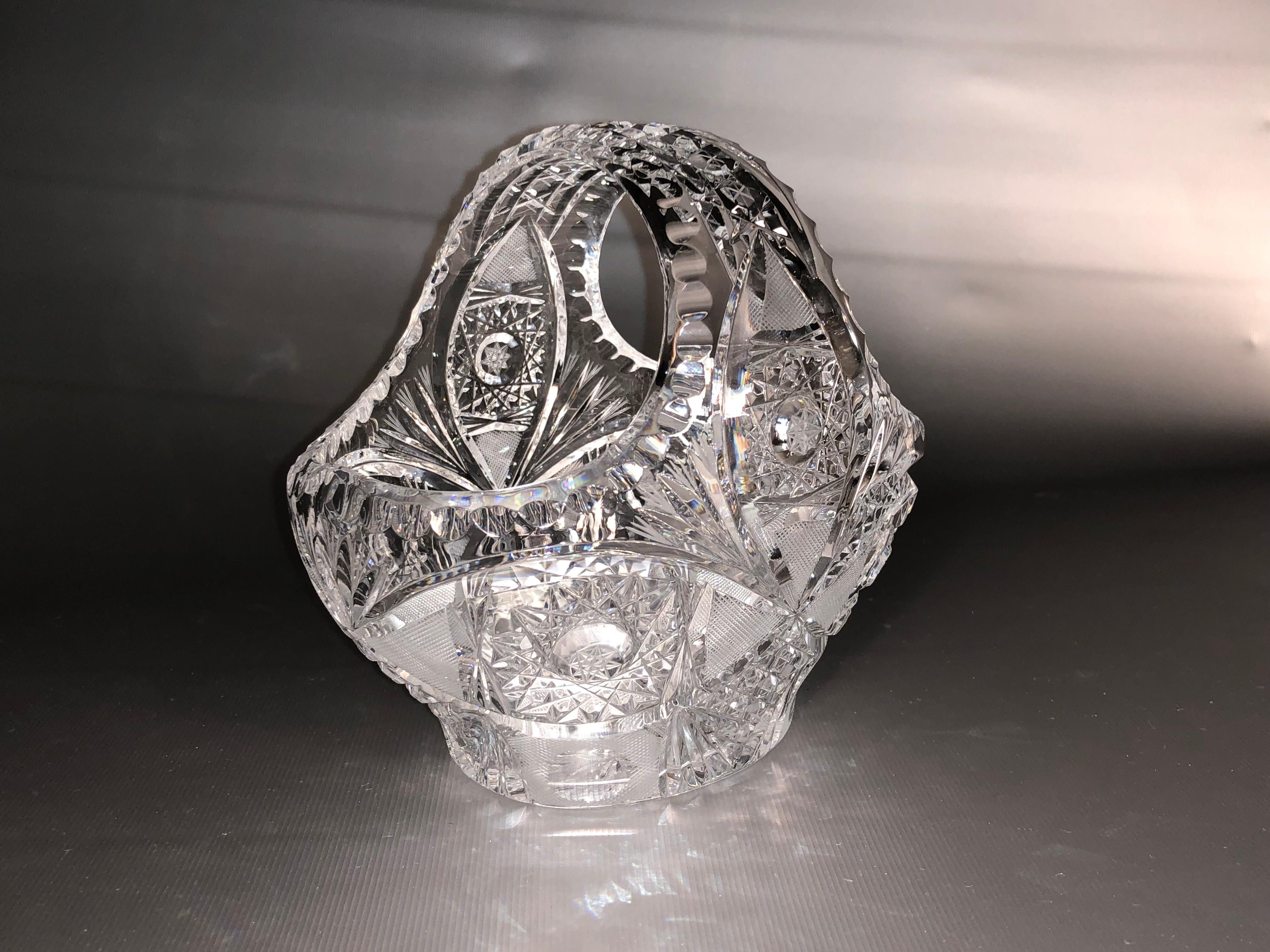 Crystal cut to clear Bohemian basket bowl, Germany
Complimentary shipping included.
