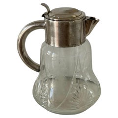 Crystal Cut with Silver-plate Wayer Jug