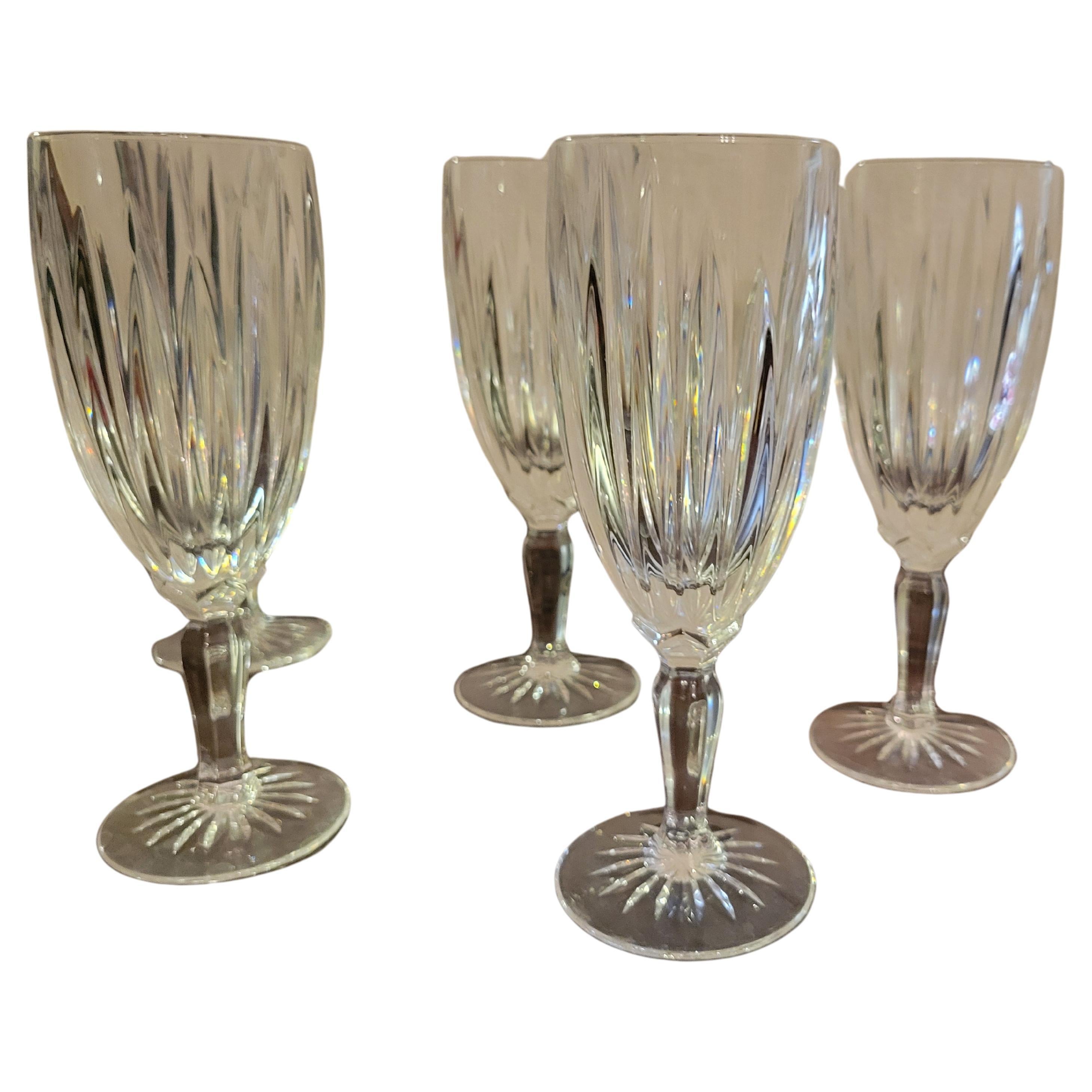 A set of 6 Crystal D'Argus - Durant iced tea goblets. 
The height if each glass is 8 1/2 in and the width is 3