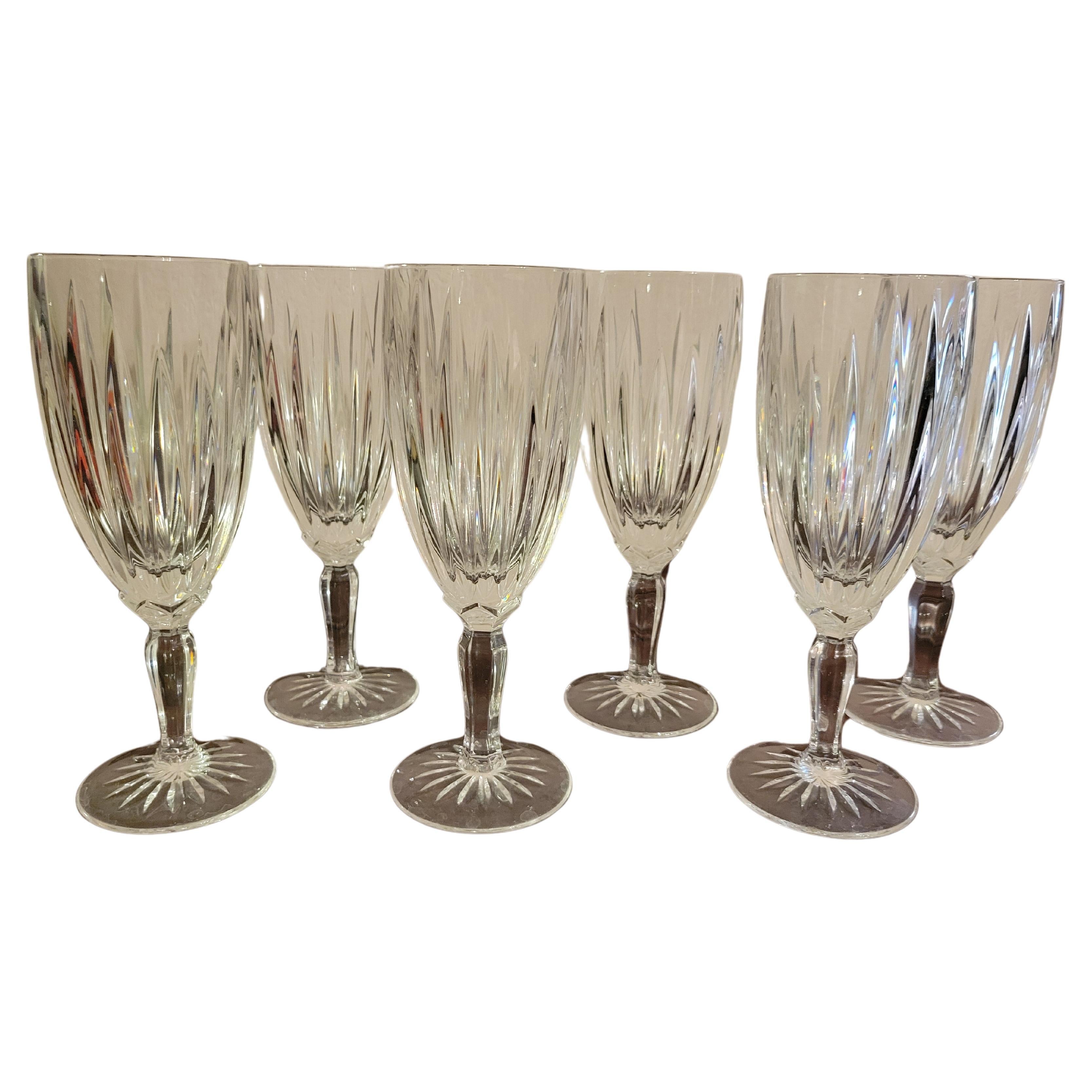 Vintage Cristal D'Argues-Durand Classic Goblets - Set of 6 For Sale