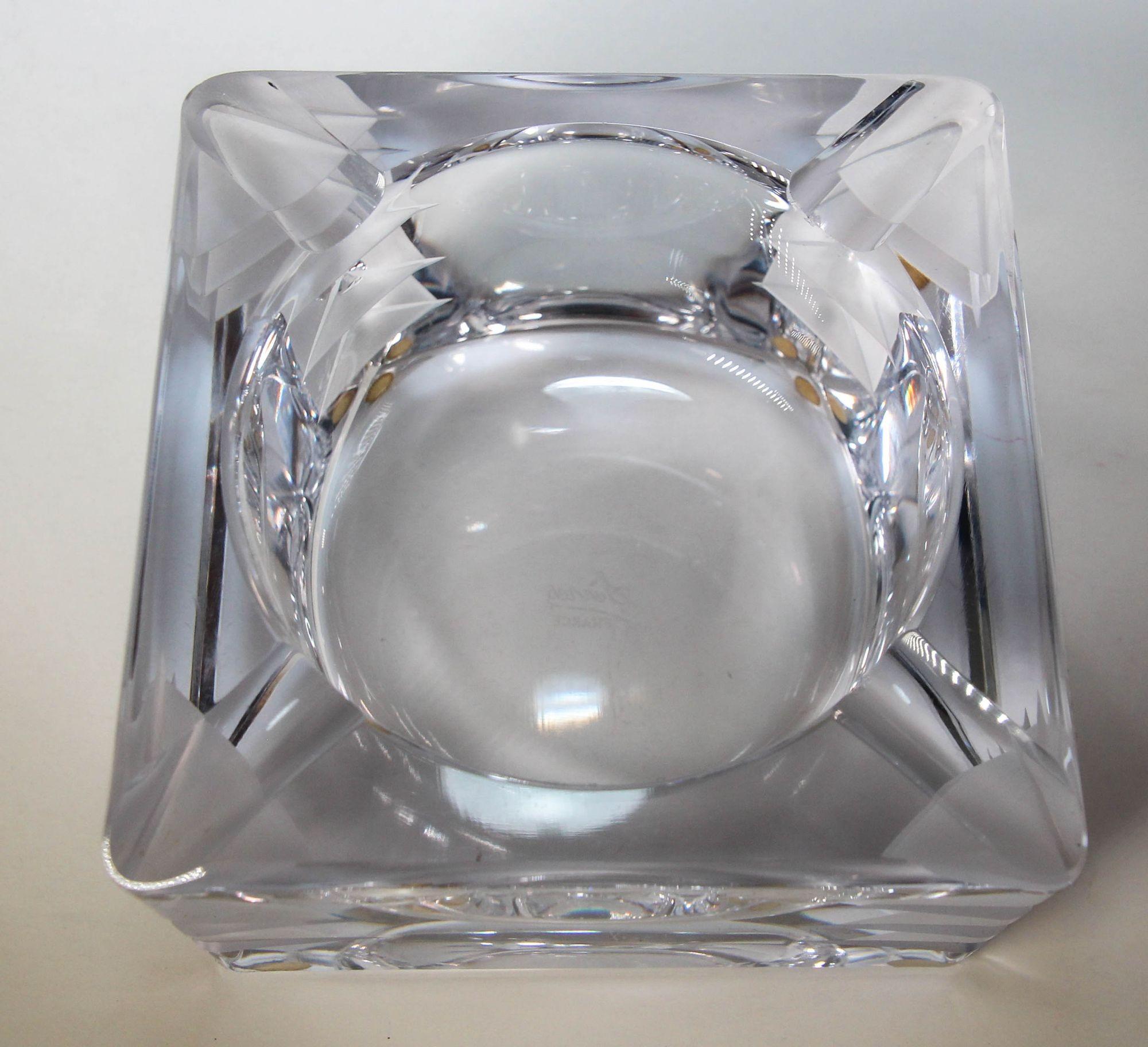 Hand-Crafted Crystal de Sevres Cigar Ashtray France 1970s For Sale