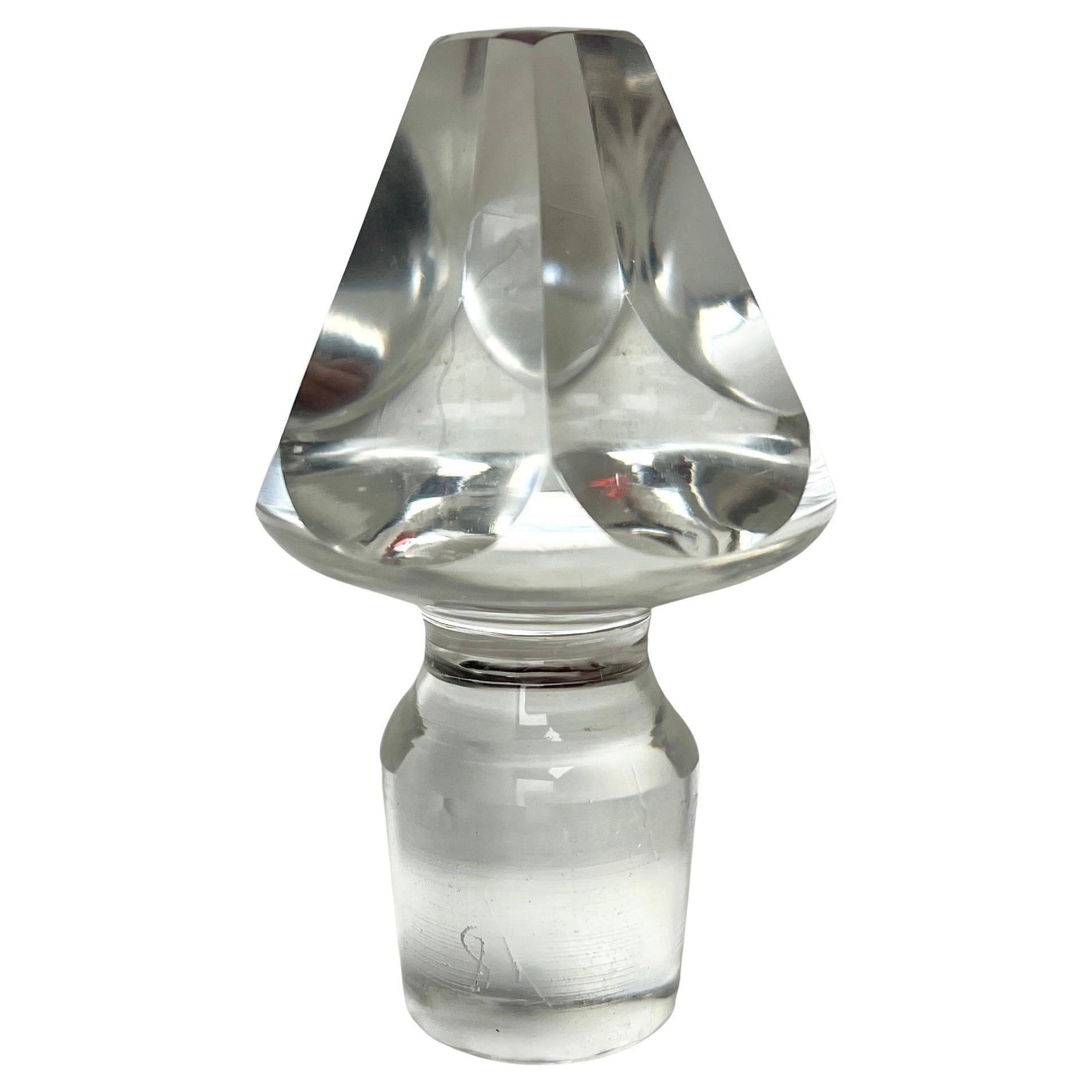 Decantador de cristal con montura de plata facetada y 8 copas Schot Años 50 en Bueno estado para la venta en Verviers, BE