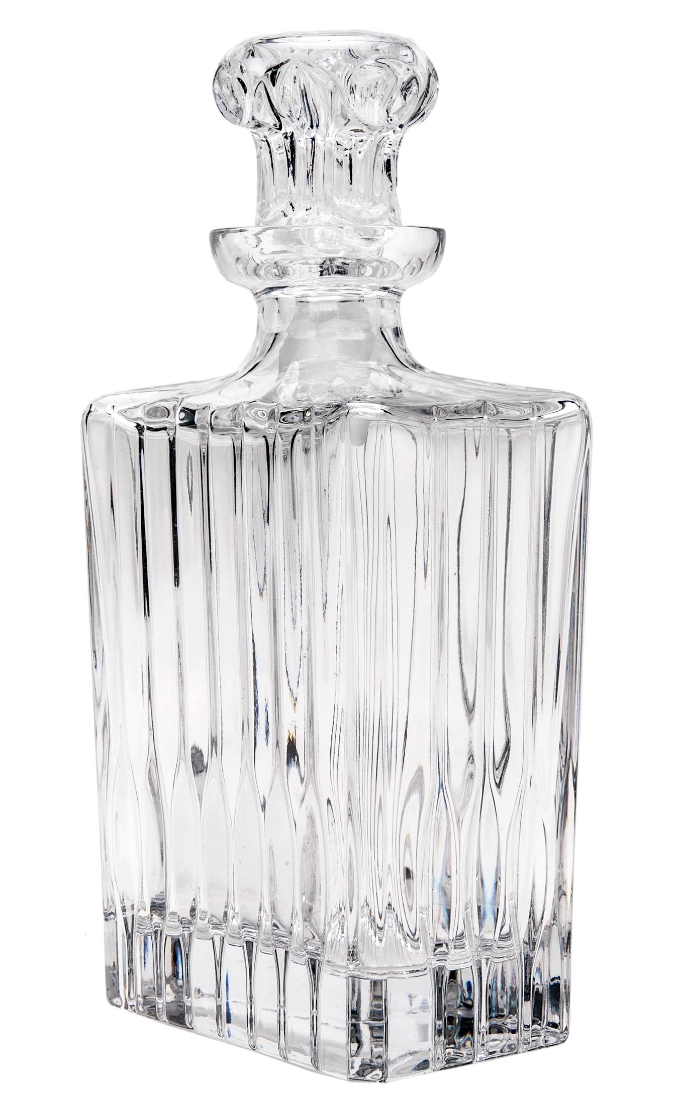 Futurist Crystal Decanter with 2 Stoppers For Sale