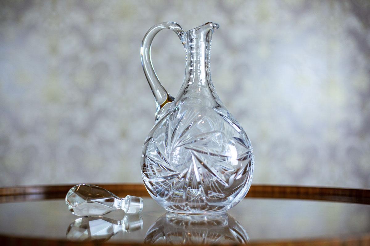 Arts and Crafts Crystal Decanter with a Handle, Manufactured after 1939