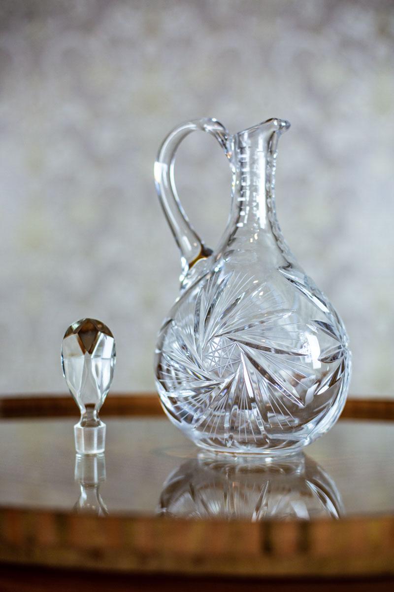 Mid-20th Century Crystal Decanter with a Handle, Manufactured after 1939