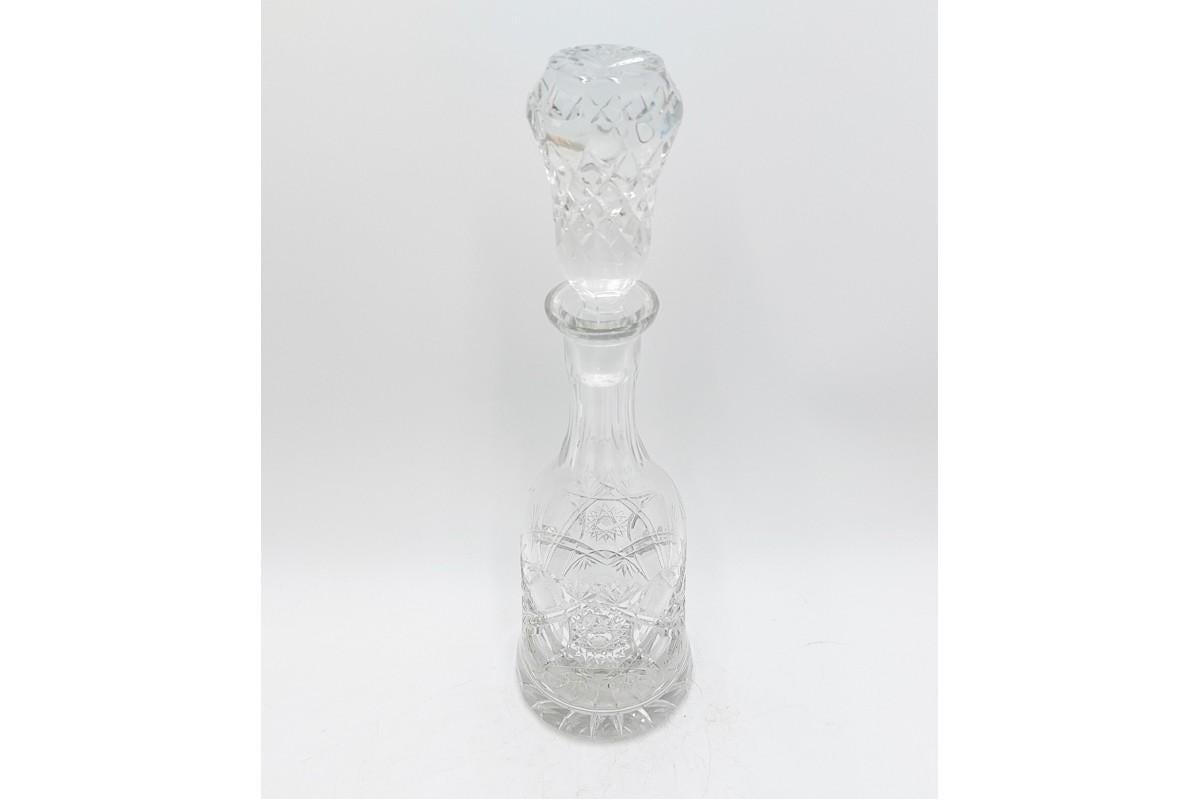 Polish Crystal Decanter with a Set of 12 Glasses, Poland, 1960s For Sale
