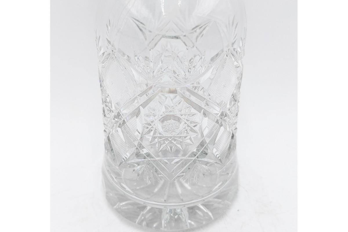 Crystal Decanter with a Set of 12 Glasses, Poland, 1960s In Good Condition For Sale In Chorzów, PL