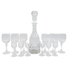 Crystal Decanter with a Set of 12 Glasses, Poland, 1960s