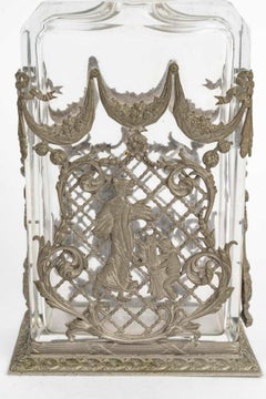 Crystal Decanter with Antique Decorations, 19th Century, Napoleon III Period.