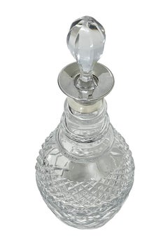 Crystal Decanter with silver neck mount by Vander, London 1974