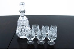 Crystal Decanter with Six Glasses, Germany, 1960s