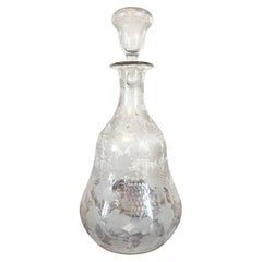  Crystal Decanter With Vine Decor Late 19th Century