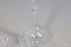 Crystal Decanter Stemware 45 Antique Cut Glass Table Suite Etched Faceted Design
