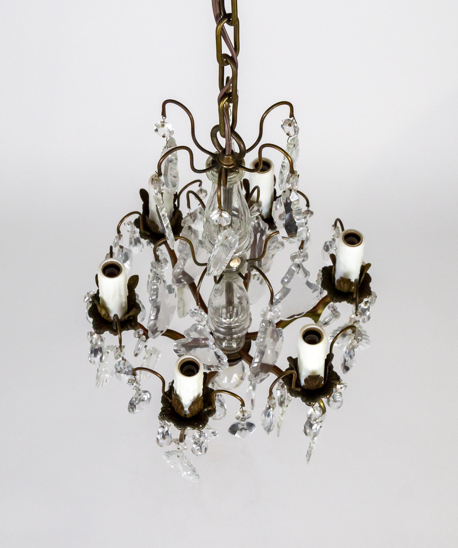 Crystal Decked 6-Light Austrian Chandelier For Sale 2