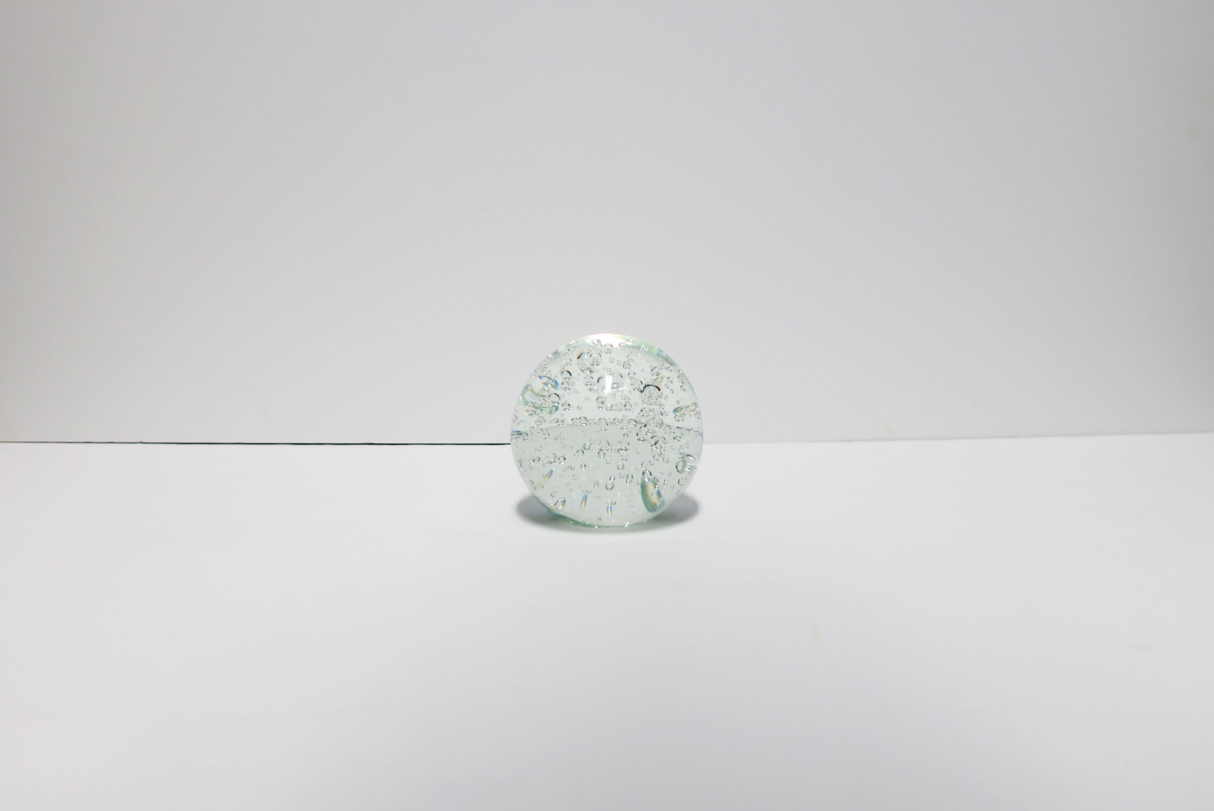 Polished Crystal Ball Sphere with Bubble Design