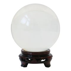 Crystal Ball Sphere with Chinoiserie Base