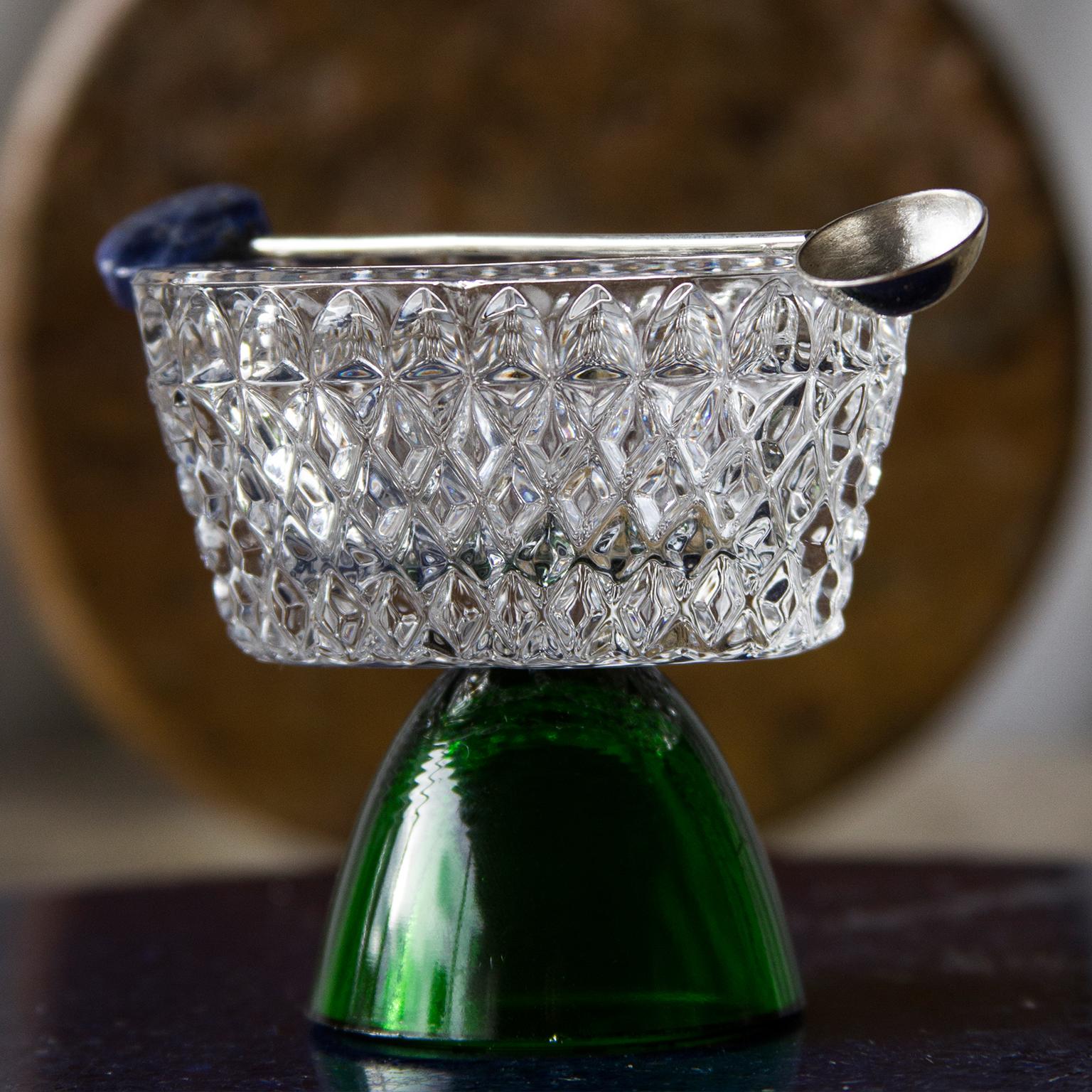 Crystal  salt Cellar by Natalia Criado, handcrafted in Italy.  In New Condition In Milan, IT