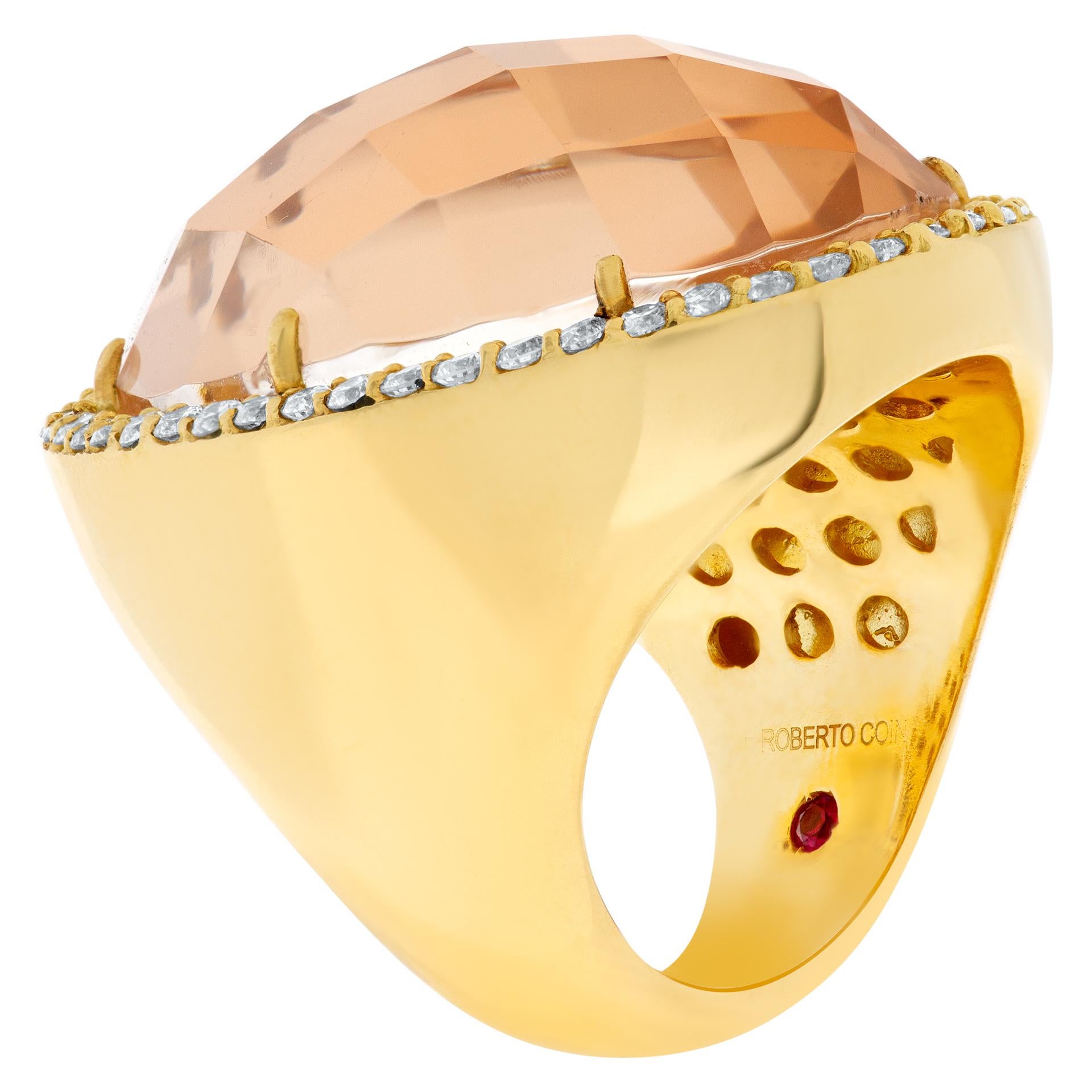 Crystal & Diamond Ring in 18k Yellow Gold Roberto Coin 