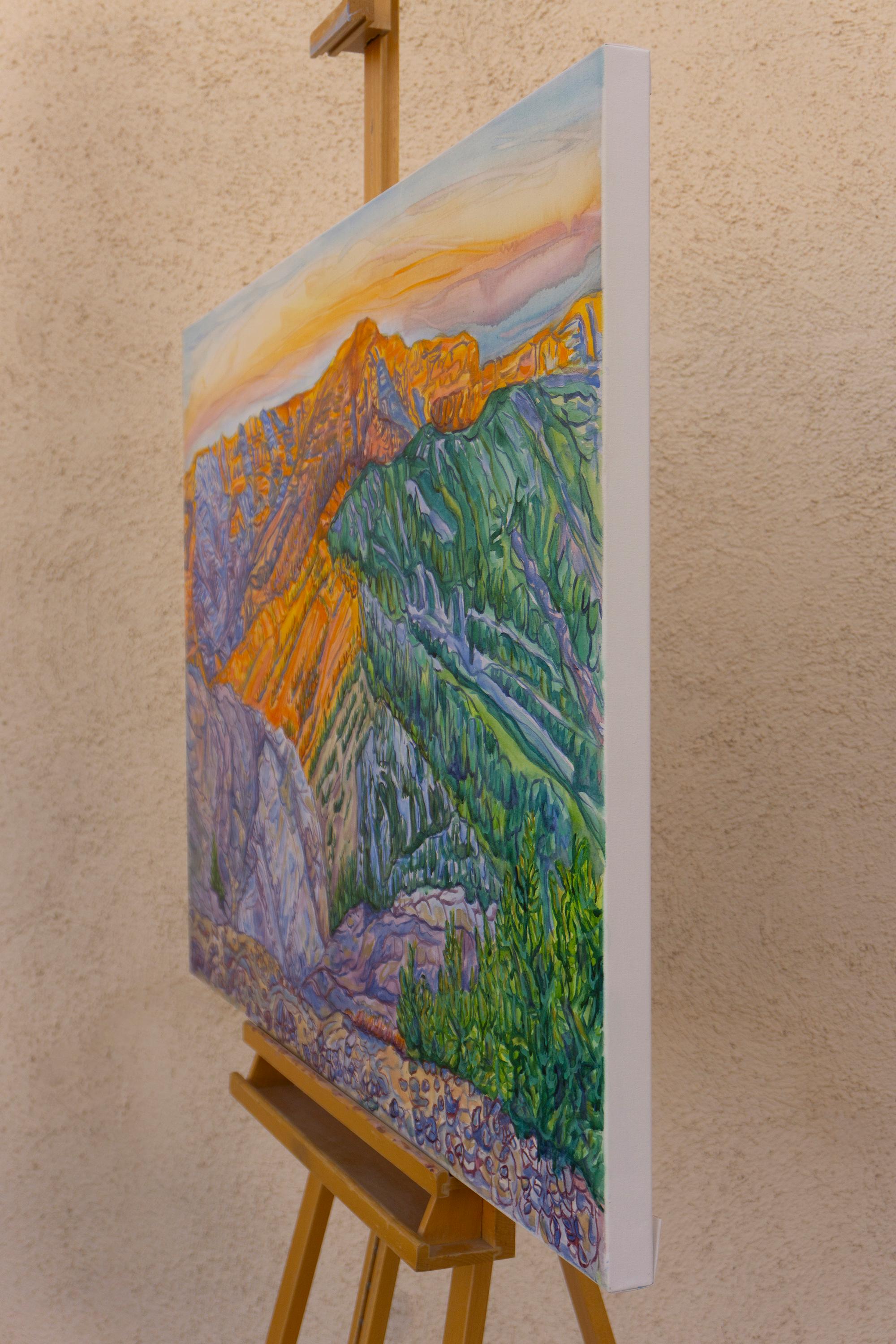 Alpenglow, Originalgemälde (Zeitgenössisch), Mixed Media Art, von Crystal DiPietro