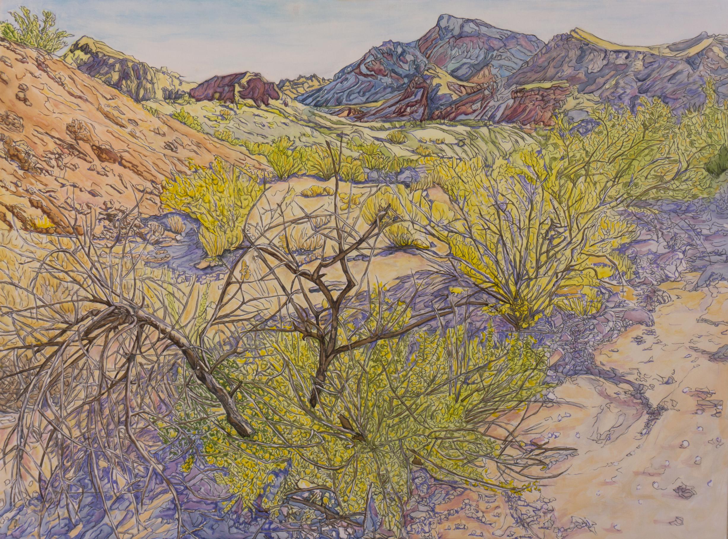 Desert Wash, Original Painting - Mixed Media Art by Crystal DiPietro