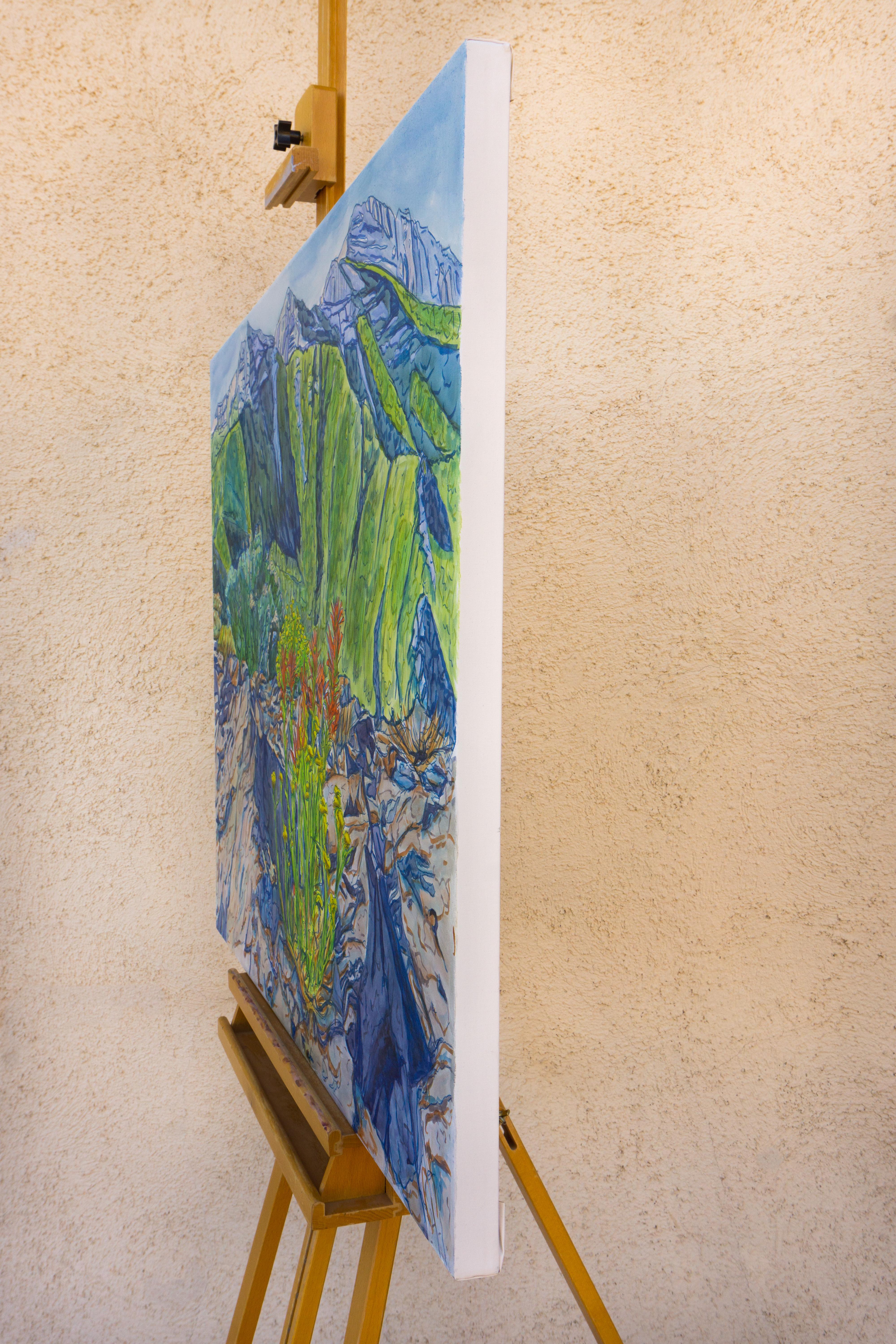 Paintbrush, Originalgemälde (Abstrakter Impressionismus), Mixed Media Art, von Crystal DiPietro