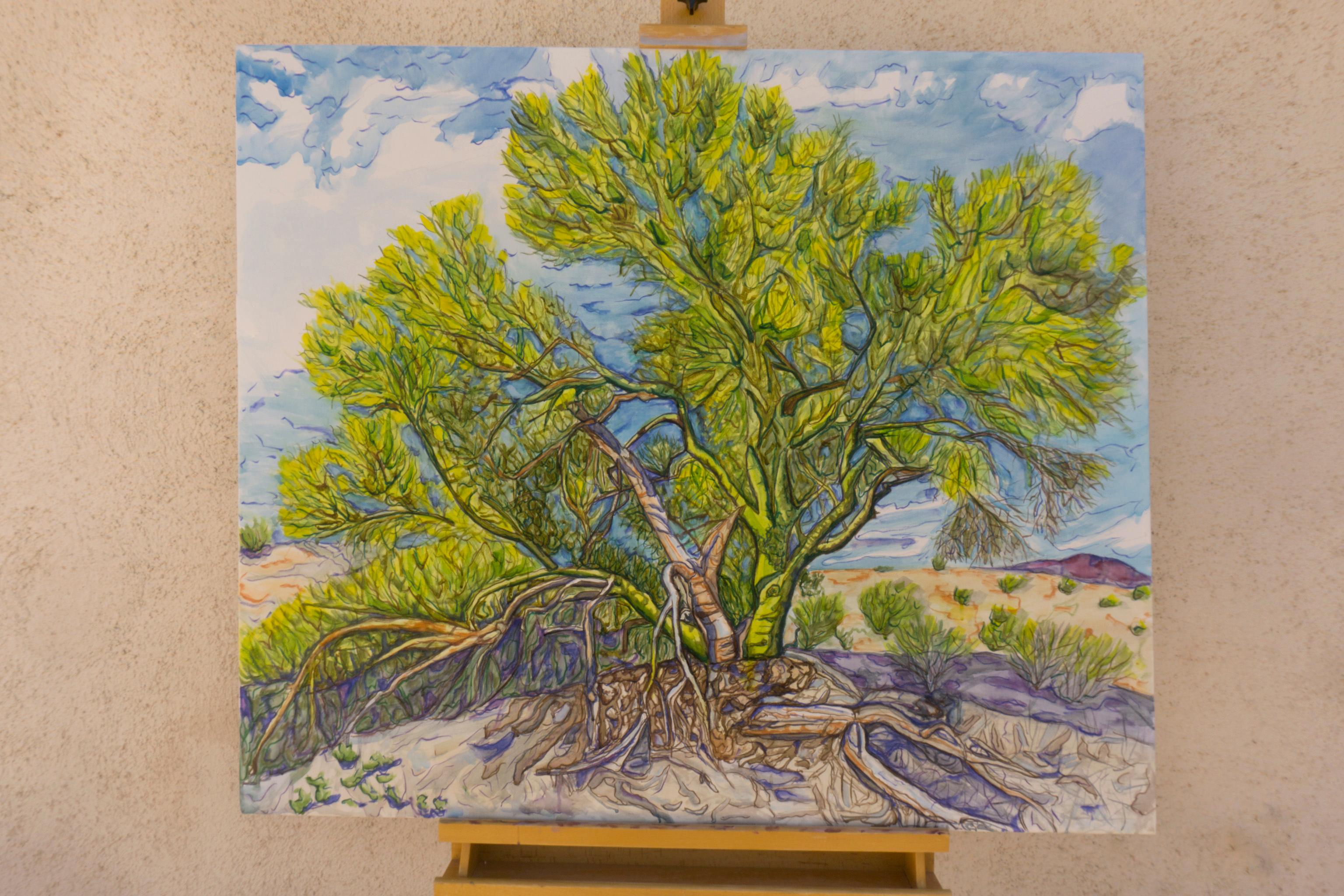 <p>Commentaires de l'artiste<br>L'artiste Crystal DiPietro présente une vue impressionniste d'arbres Palo Verde florissants. Il s'épanouit avec des fleurs jaune vif au printemps. 