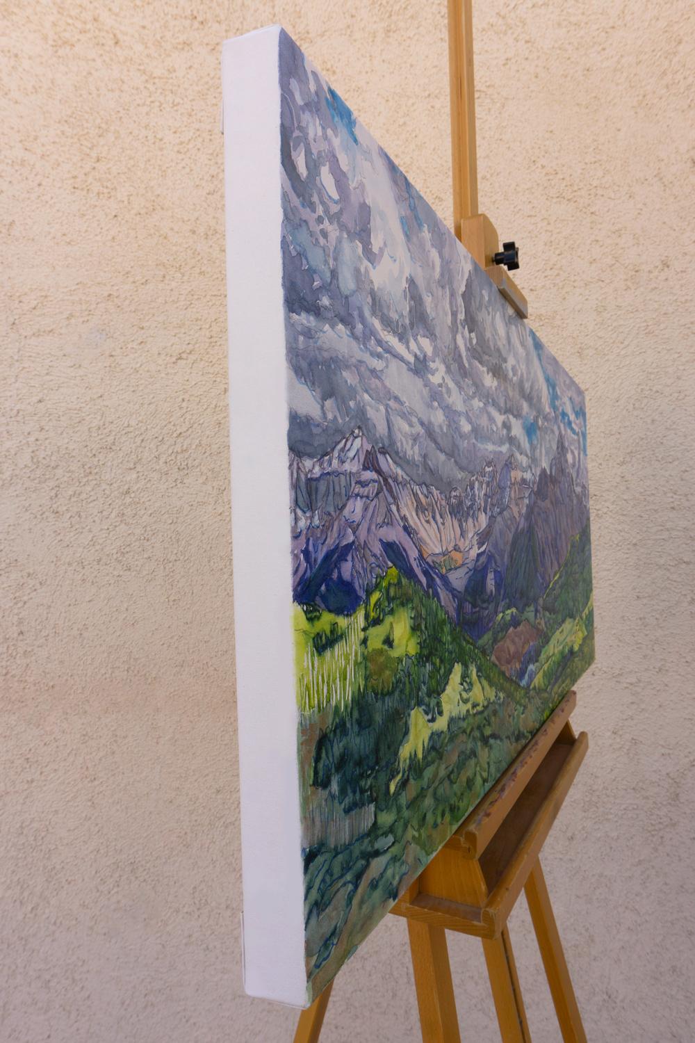 Day in the San Juans, peinture originale - Expressionniste Mixed Media Art par Crystal DiPietro