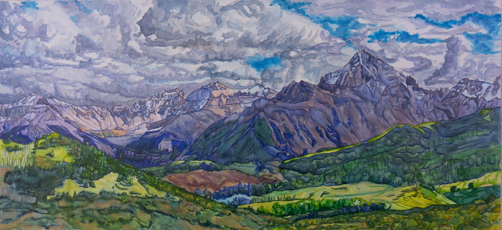 Day in the San Juans, peinture originale - Mixed Media Art de Crystal DiPietro