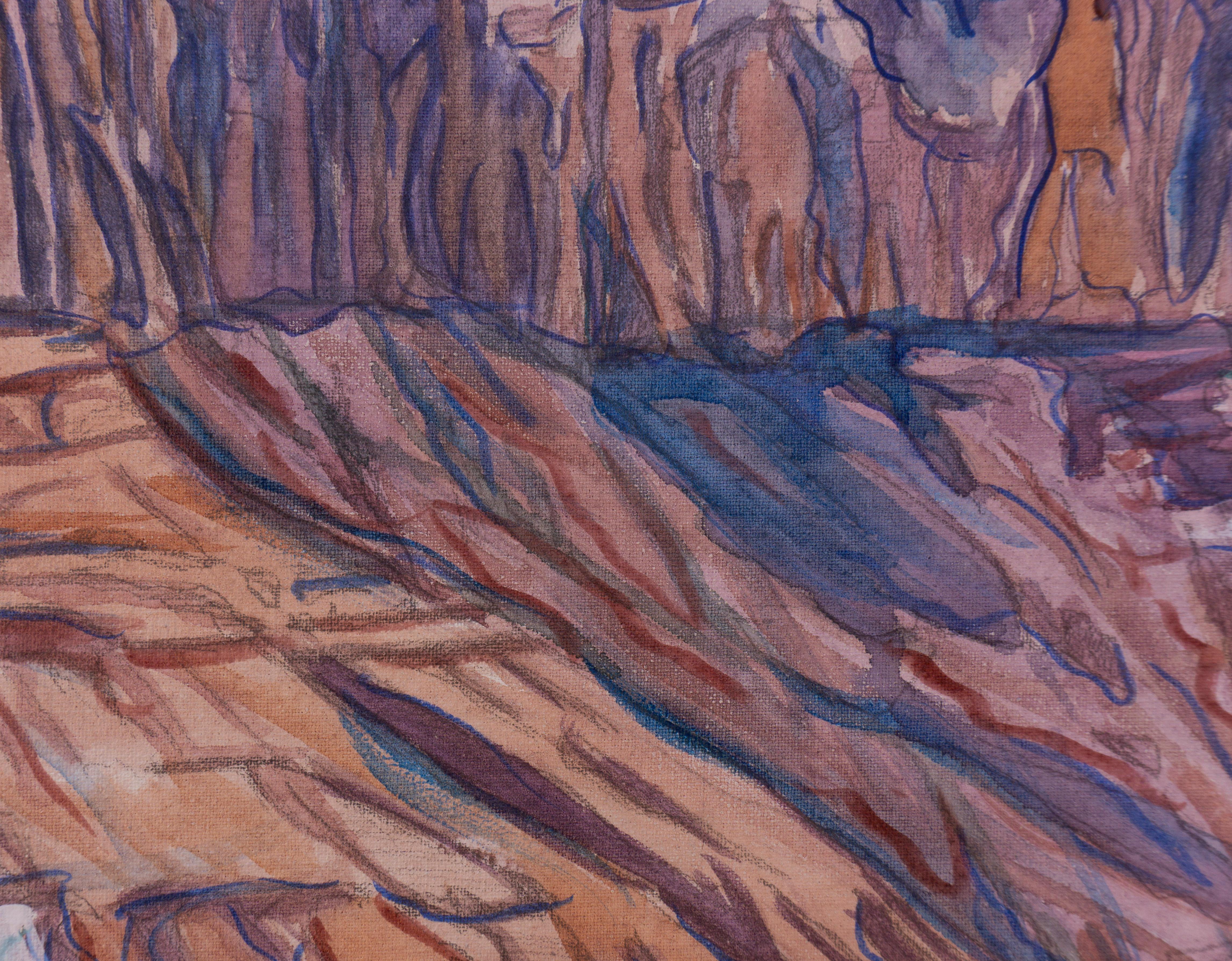 A. Winter in Castle Valley, Pittura originale in vendita 1