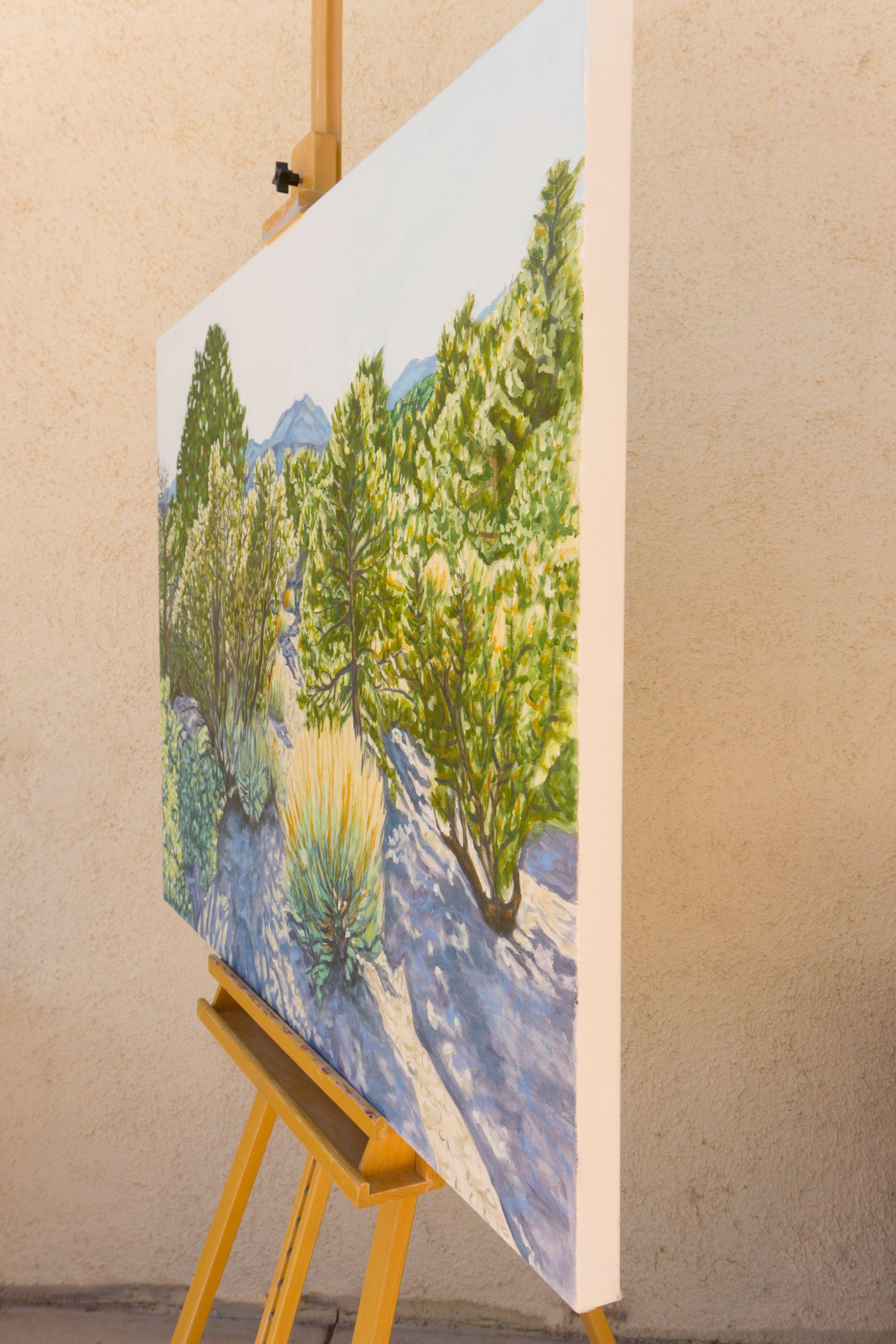 Tarde en el campamento de los piñones, Pintura, Óleo sobre lienzo - Painting Impresionista de Crystal DiPietro