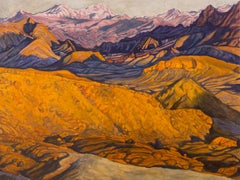 Tableau de soirée du désert, peinture, acrylique sur toile