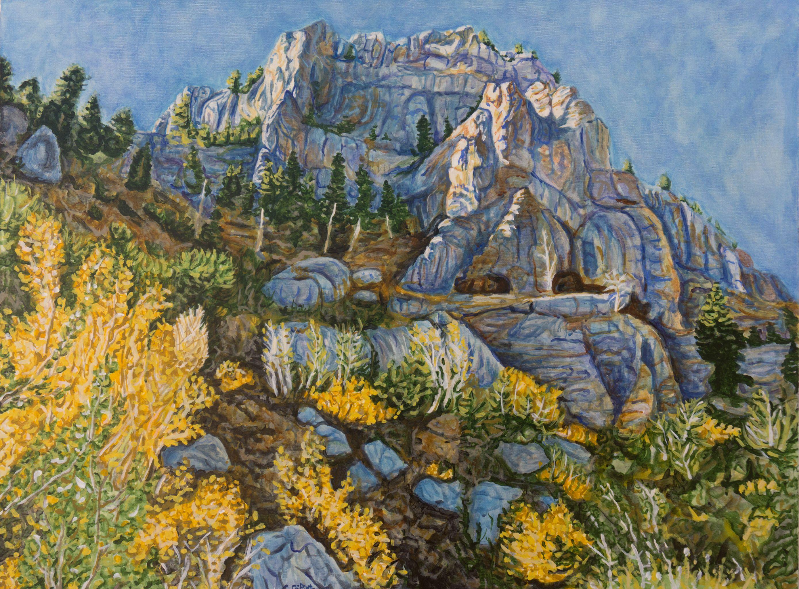 Landscape Painting de Crystal DiPietro - Mañana de otoño en Hummingbird Hollow, Pintura, Acrílico sobre lienzo