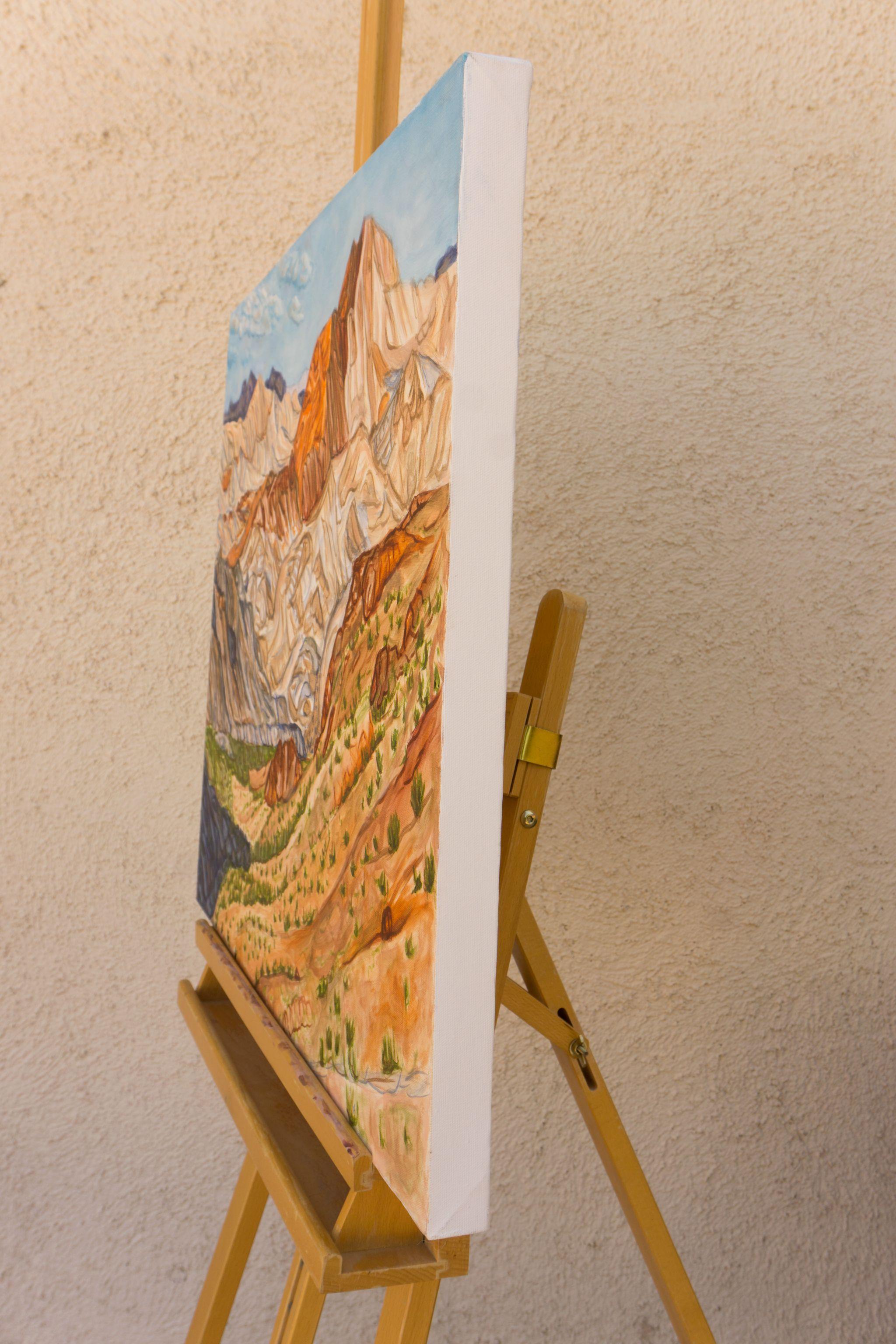 Sentinel du sommet du rocher, peinture à l'huile sur toile - Contemporain Painting par Crystal DiPietro