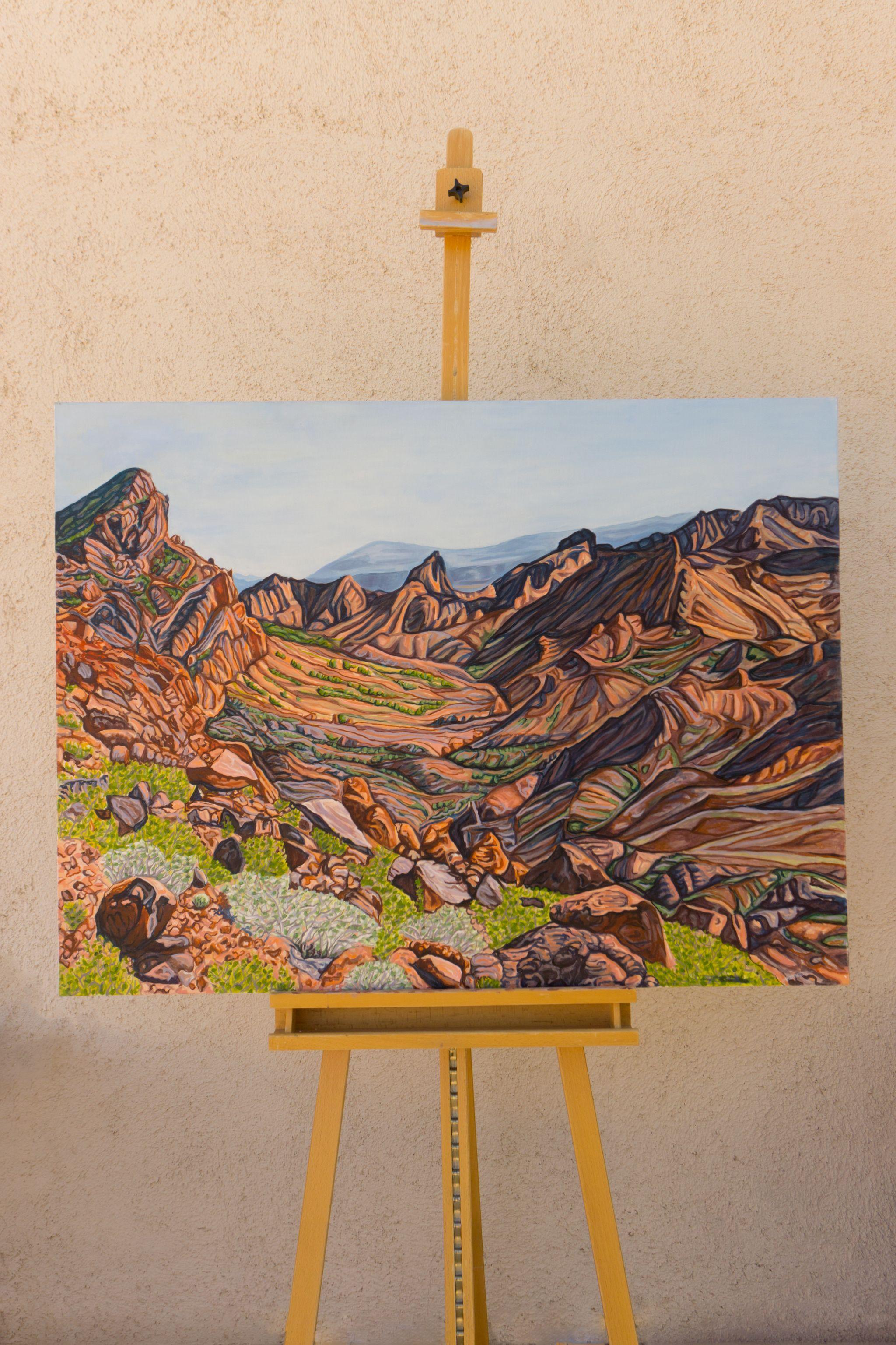 Pendientes, Pintura, Óleo sobre lienzo - Landscape Painting Marrón de Crystal DiPietro