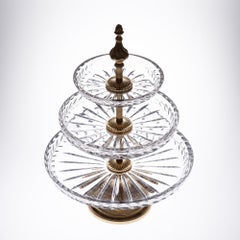 Crystal Display 3 Plates with Bronze Gold Platted