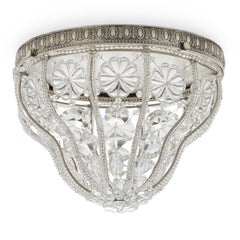 Crystal Dome Ceiling Light in Florentine Silver