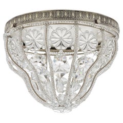 Crystal Dome Ceiling Light in Florentine Silver