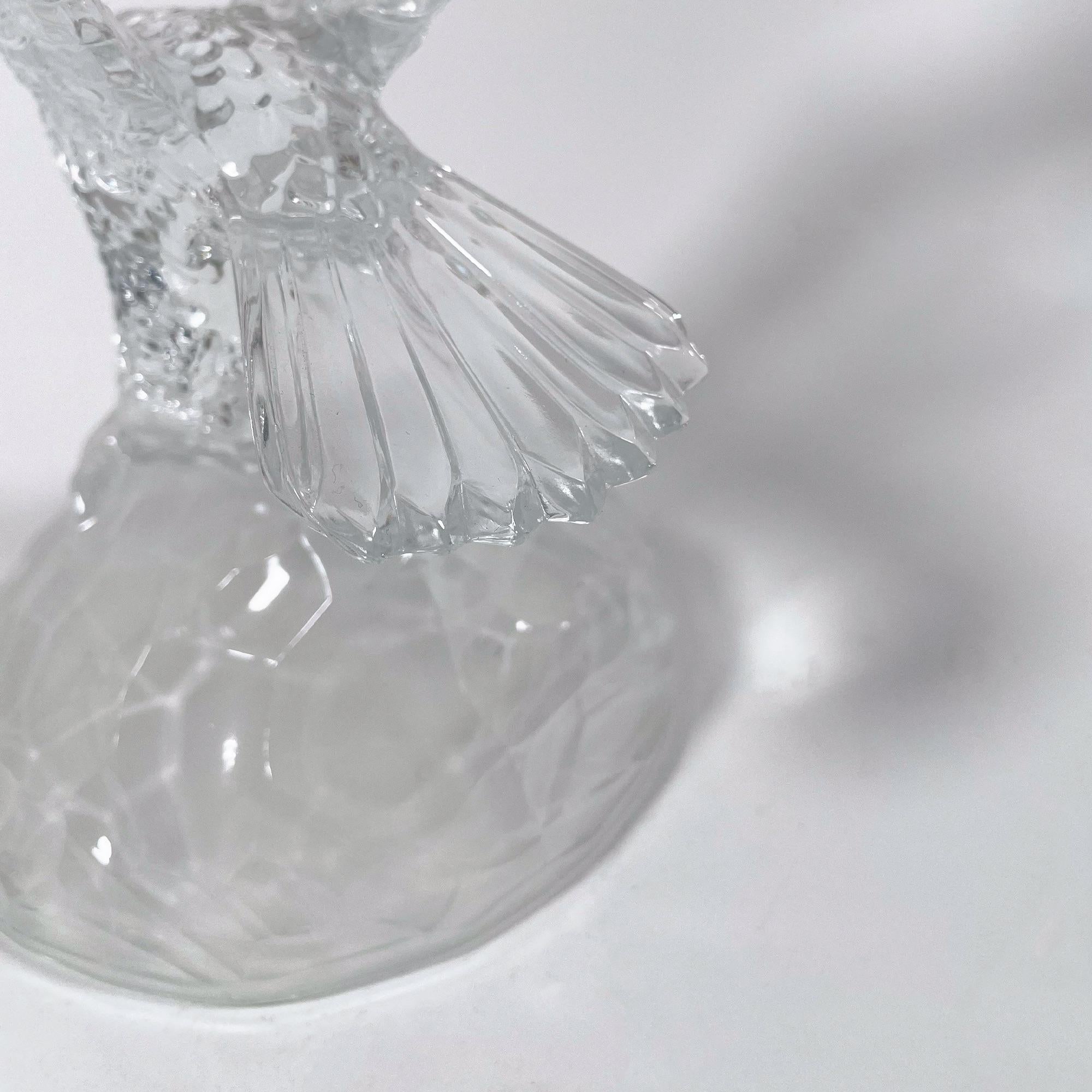 Crystal Eagle Sculpture - Lalique Style, Vintage 1980s For Sale 1