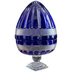 Vintage Crystal Egg Champagne Cellar, Lorraine Crystal Glassware, from the 70s'