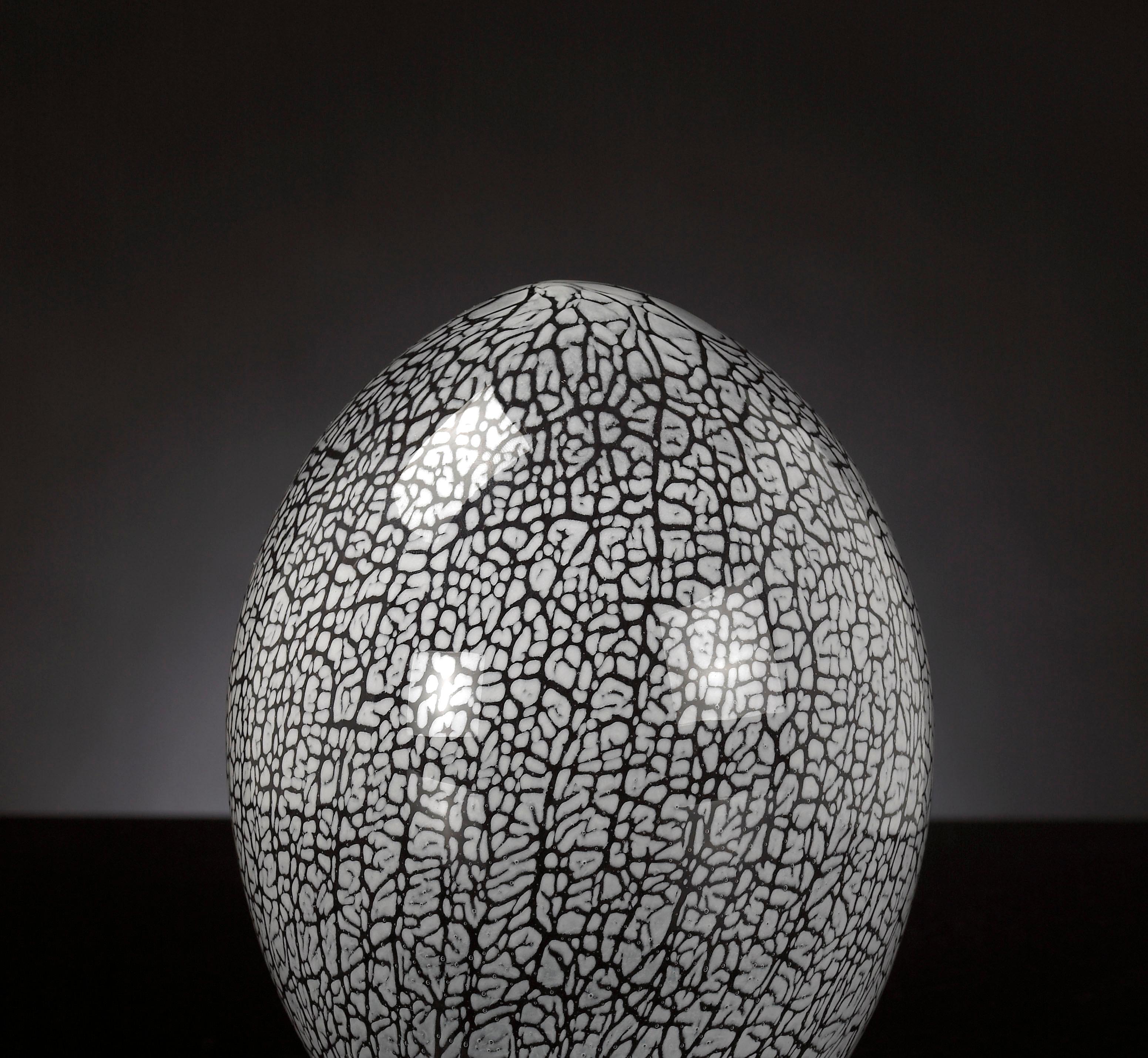 Modern Crystal Egg Color Gray, in Glass, Italy For Sale