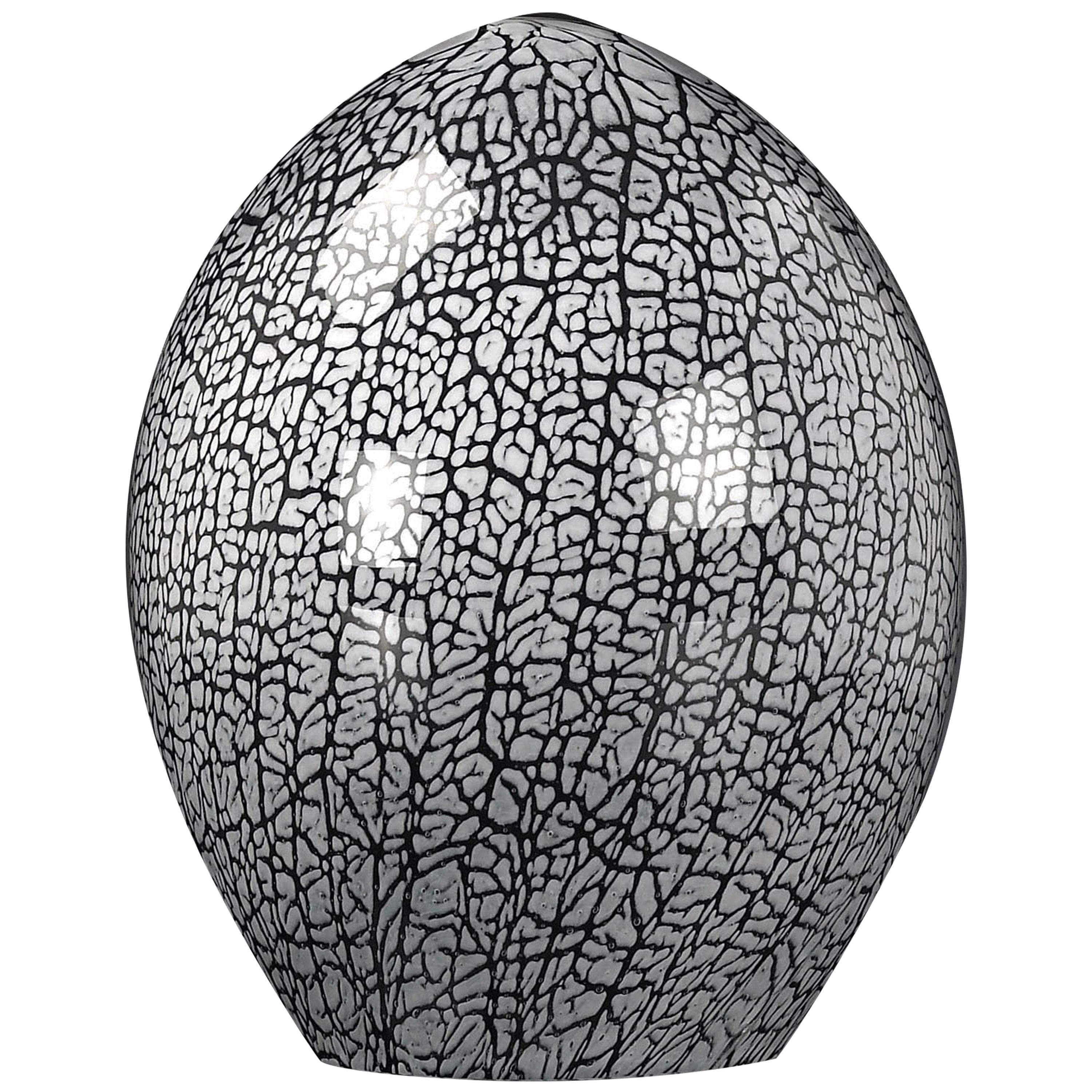 Crystal Egg Color Gray, in Glass, Italy