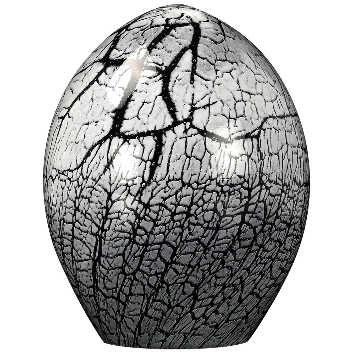 Crystal Egg Color White, in Glass, Italy For Sale