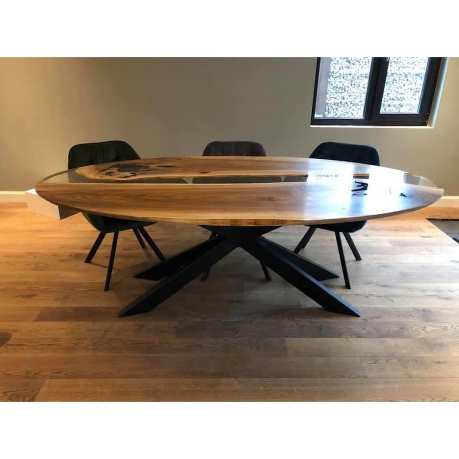 Crystal Ellipse Dining Table by KV Design
One Of A Kind
Dimensions: D 120 x W 220 x H 77 cm.
Materials: European walnut, metal, and epoxy.

Everything is custom-made 1 of 1 edition. Please contact us.

The dining table is an essential part of your